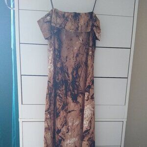 DAZY Women's Tie-Dye Ruffle Hem Spaghetti Strap Dress, Shien